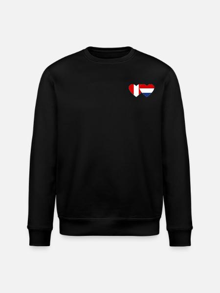 Peru Holland Flag Heart - Stanley/Stella ROLLER Unisex Organic Sweatshirt - black