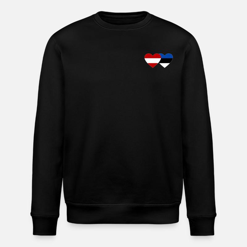 Autriche Estonie Drapeau Coeur - Sweat bio ROLLER Stanley/Stella Unisexe - noir