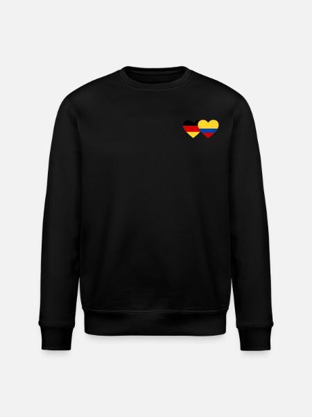 Germany Colombia Flag Heart - Stanley/Stella ROLLER Unisex Organic Sweatshirt - black