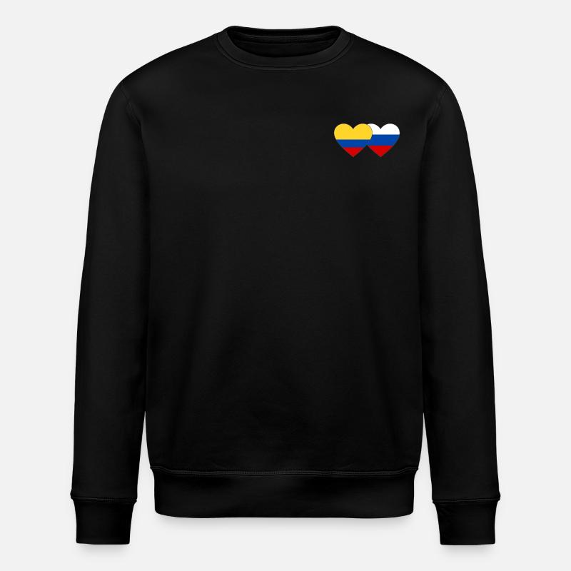 Colombie Russie Drapeau Coeur - Sweat bio ROLLER Stanley/Stella Unisexe - noir
