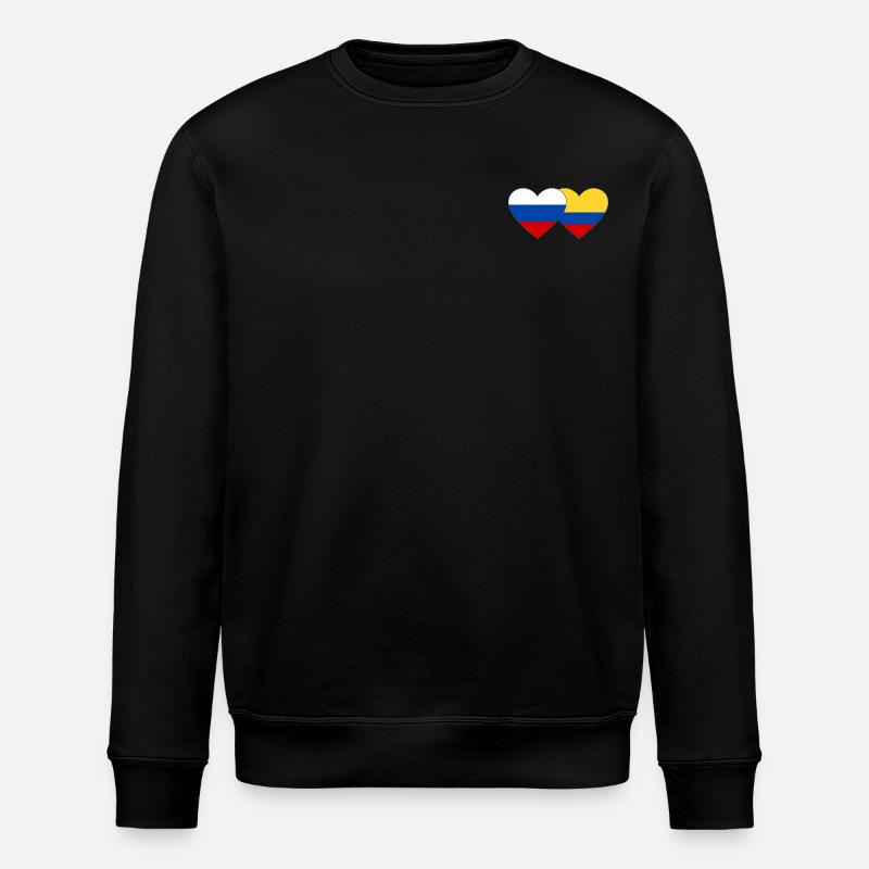 Russie Colombie Drapeau Coeur - Sweat bio ROLLER Stanley/Stella Unisexe - noir