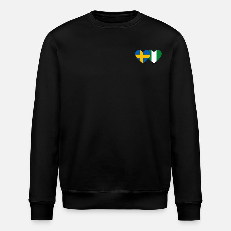 Suède Nigeria Drapeau Coeur - Sweat bio ROLLER Stanley/Stella Unisexe - noir