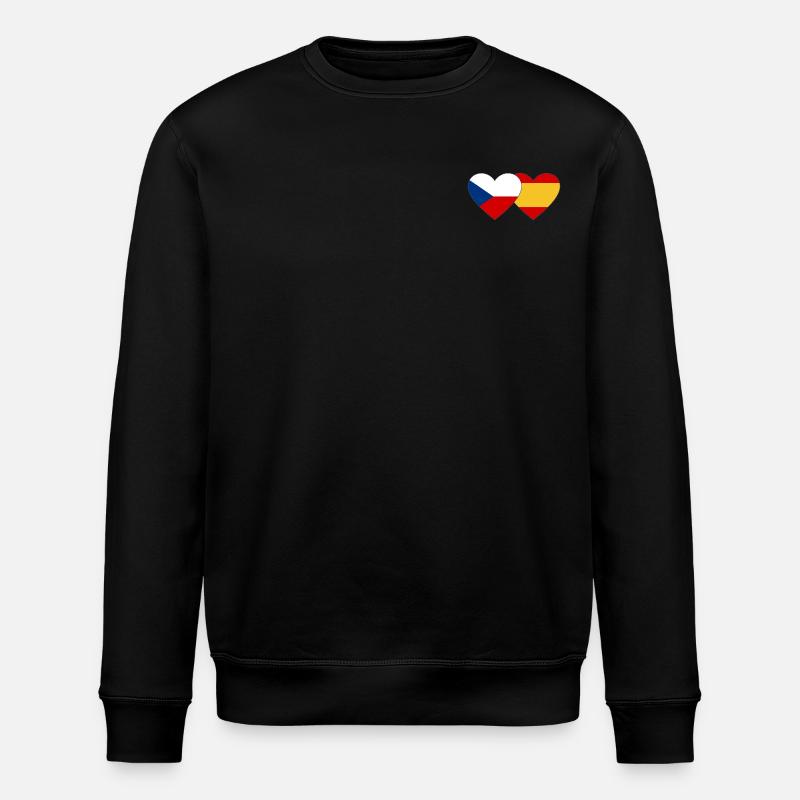 République tchèque Espagne Drapeau Coeur - Sweat bio ROLLER Stanley/Stella Unisexe - noir