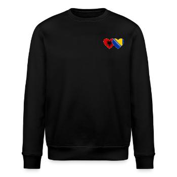Albanien Bosnien Flagge Herz used - Stanley/Stella Unisex Bio-Sweatshirt ROLLER - Schwarz - Vorne - Nik (191cm)