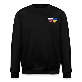 Slowakei Ukraine Flagge Herz - Stanley/Stella Unisex Bio-Sweatshirt ROLLER - Schwarz - Vorne - Nik (191cm)