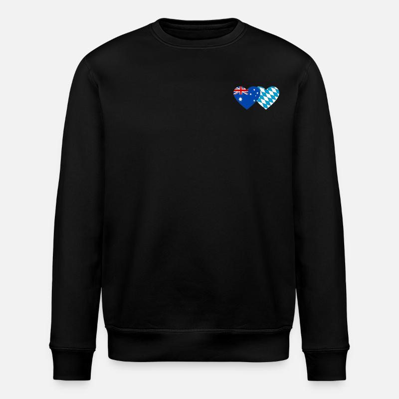 Australie Bavière Drapeau Coeur - Sweat bio ROLLER Stanley/Stella Unisexe - noir