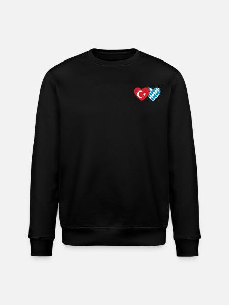 Turkey Bavaria Flag Heart - Stanley/Stella ROLLER Unisex Organic Sweatshirt - black