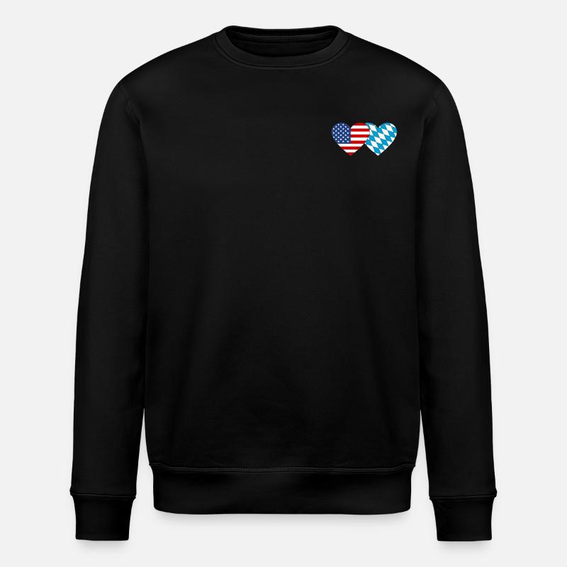 Amérique Bavière Drapeau Coeur - Sweat bio ROLLER Stanley/Stella Unisexe - noir