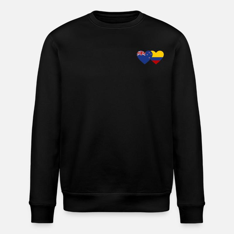 Nouvelle-Zélande Colombie Drapeau Coeur - Sweat bio ROLLER Stanley/Stella Unisexe - noir