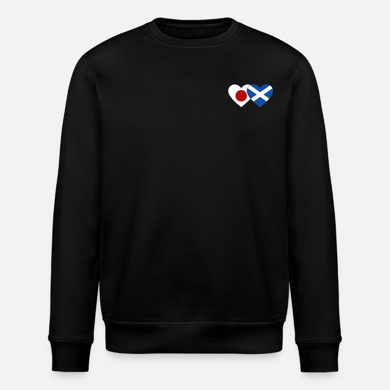 Japon Ecosse Drapeau Coeur - Sweat bio ROLLER Stanley/Stella Unisexe - noir