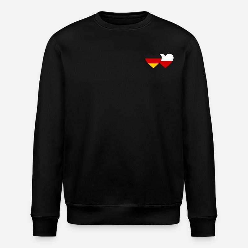 Allemagne Pologne Drapeau Coeur - Sweat bio ROLLER Stanley/Stella Unisexe - noir