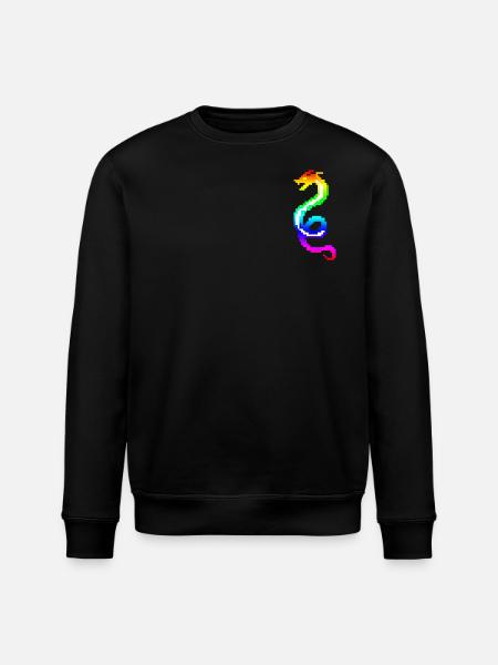 Bunter Retro-Drache - Stanley/Stella Unisex Bio-Sweatshirt ROLLER - Schwarz