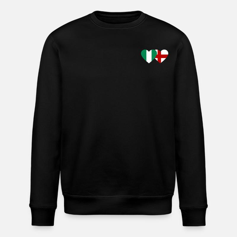 Nigeria Angleterre Drapeau Coeur - Sweat bio ROLLER Stanley/Stella Unisexe - noir