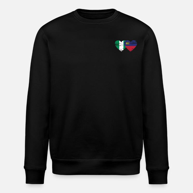 Nigeria Liechtenstein drapeau coeur utilisé - Sweat bio ROLLER Stanley/Stella Unisexe - noir