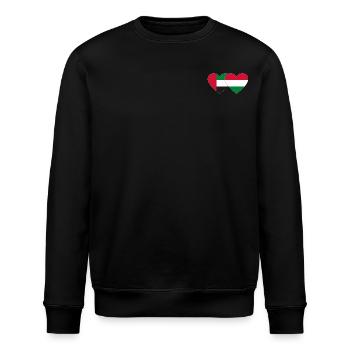 United Arab Emirates Hungary Flag Heart - Stanley/Stella ROLLER Unisex Organic Sweatshirt - black - Front - Nik (191cm)
