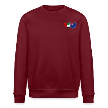 United Arab Emirates New Zealand Flag - Stanley/Stella ROLLER Unisex Organic Sweatshirt - burgundy - Front - Nik (191cm)