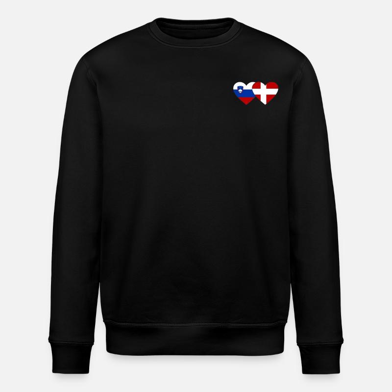 Slovénie Danemark Drapeau Coeur - Sweat bio ROLLER Stanley/Stella Unisexe - noir