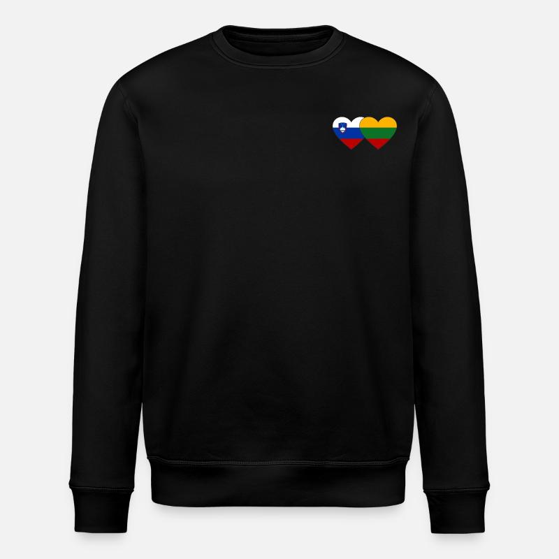 Slovénie Lituanie Drapeau Coeur - Sweat bio ROLLER Stanley/Stella Unisexe - noir