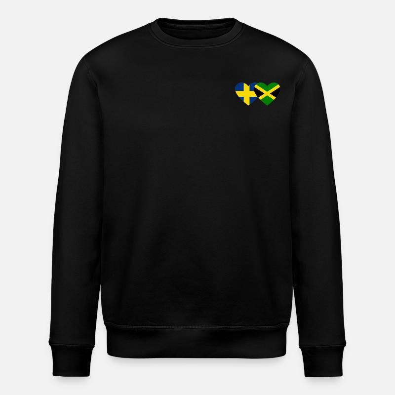 Suède Jamaïque Drapeau Coeur - Sweat bio ROLLER Stanley/Stella Unisexe - noir