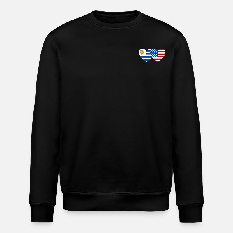 Uruguay États-Unis Drapeau Coeur - Sweat bio ROLLER Stanley/Stella Unisexe - noir