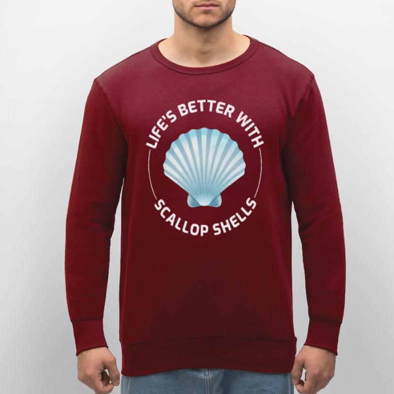 Scallop Seashells Collector Beachcomber Shellfish Stanley/Stella ROLLER Unisex Organic Sweatshirt