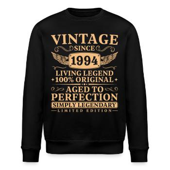 Jahrgang 1994 geboren Legende seit 1994 - Stanley/Stella Unisex Bio-Sweatshirt ROLLER - Schwarz - Vorne - Nik (191cm)