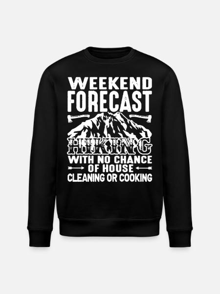 Weekend Forecast Hiking - Stanley/Stella ROLLER Unisex Organic Sweatshirt - black