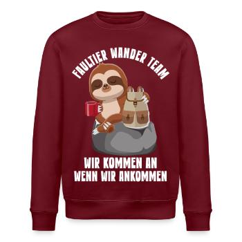 Faultier Gruppe Wandergruppe Berg Wanderung - Stanley/Stella Unisex Bio-Sweatshirt ROLLER - Burgunderrot - Vorne - Nik (191cm)