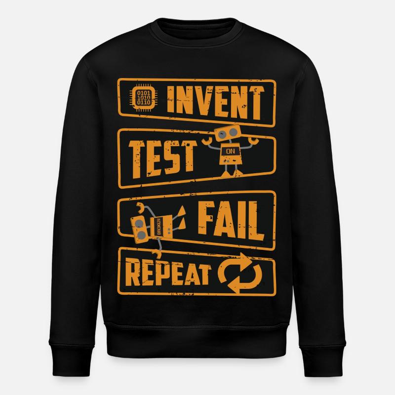 Erfinde Teste Scheitere Wiederhole - Stanley/Stella Unisex Bio-Sweatshirt ROLLER - Schwarz