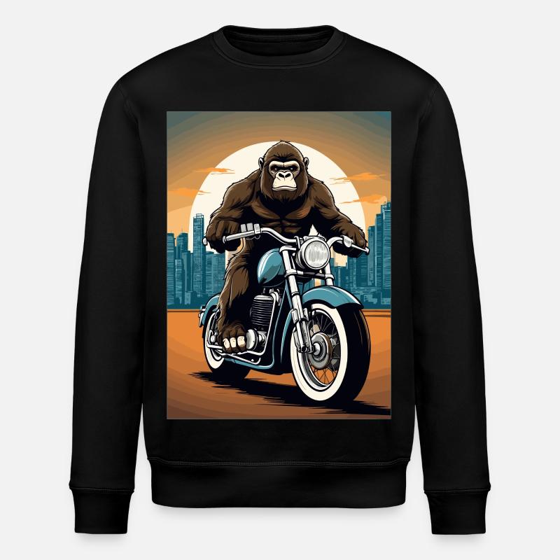 Gorilla Biker - Stanley/Stella ROLLER Unisex Organic Sweatshirt - black