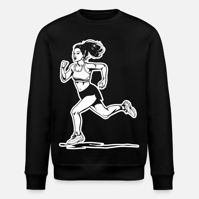 Runner Sketch - Stanley/Stella ROLLER Unisex Organic Sweatshirt - black