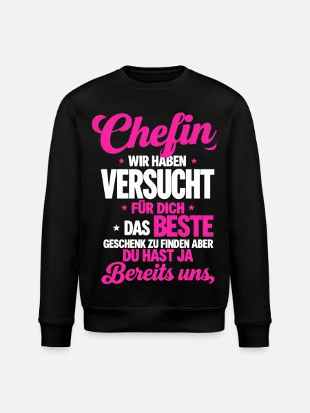 Chefin Wir Haben Versucht Finden - Stanley/Stella ROLLER Unisex Organic Sweatshirt - black