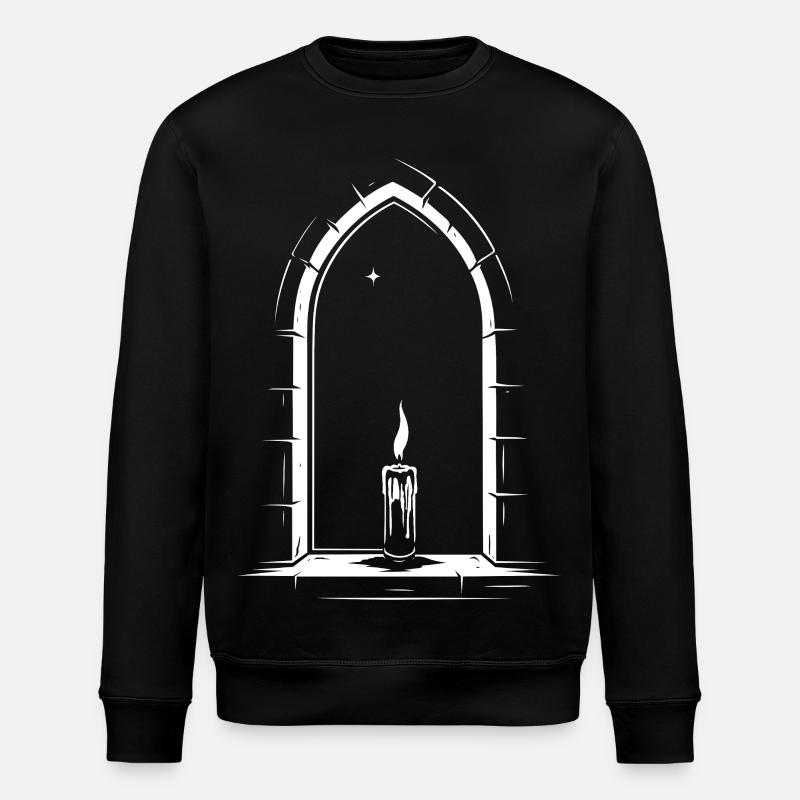 Imbolc candle in the window - Stanley/Stella ROLLER Unisex Organic Sweatshirt - black