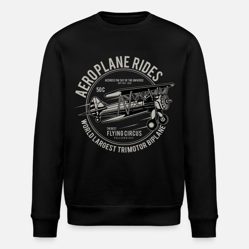 Flugzeugfahrten - Stanley/Stella Unisex Bio-Sweatshirt ROLLER - Schwarz