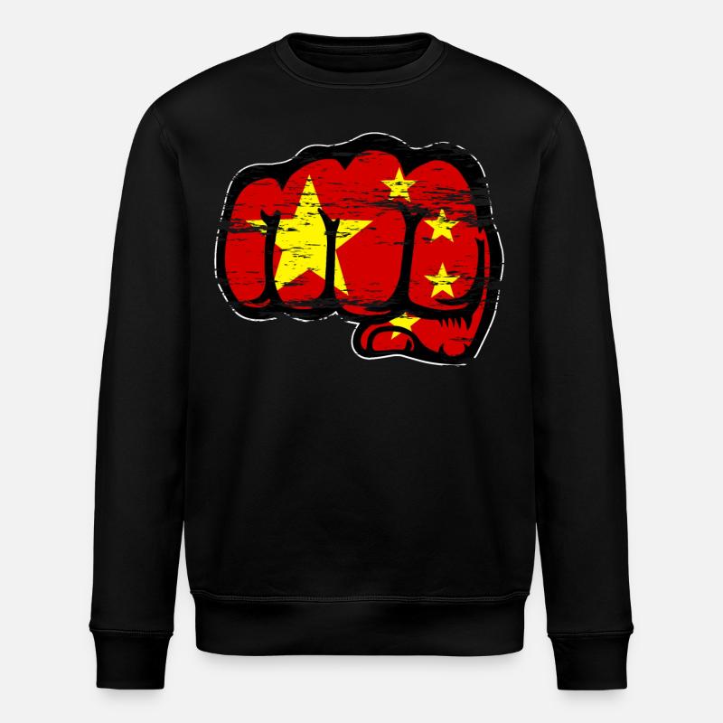 Chine drapeau main poing utilisé - Sweat bio ROLLER Stanley/Stella Unisexe - noir