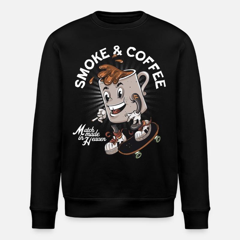 Cigarettes and coffee - Stanley/Stella ROLLER Unisex Organic Sweatshirt - black