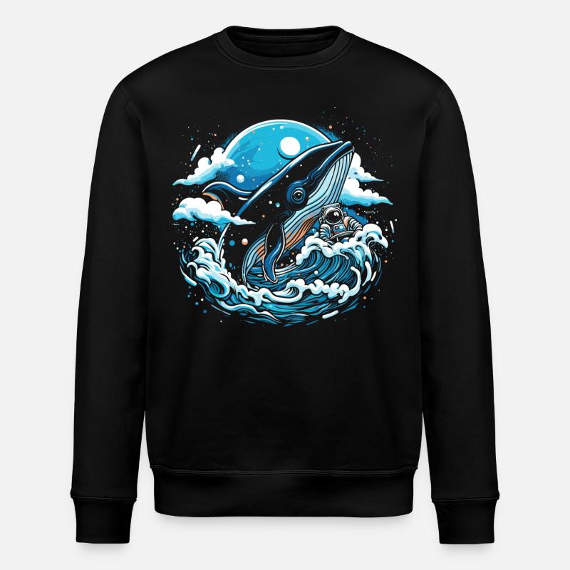 Imagination de baleine de l’espace - Sweat bio ROLLER Stanley/Stella Unisexe - noir
