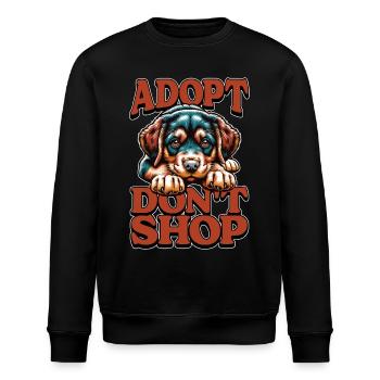 Animal Shelter Adopt Don't Shop Animal Rights - Stanley/Stella ROLLER Unisex Organic Sweatshirt - black - Front - Nik (191cm)