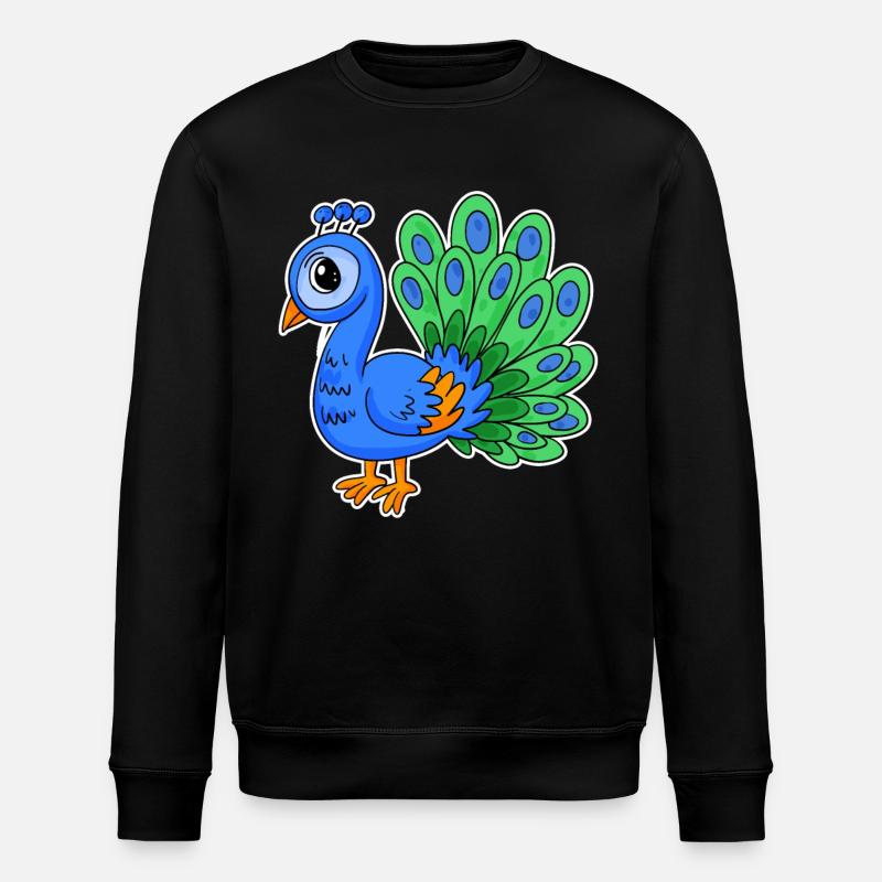 Peacock - Stanley/Stella ROLLER Unisex Organic Sweatshirt - black