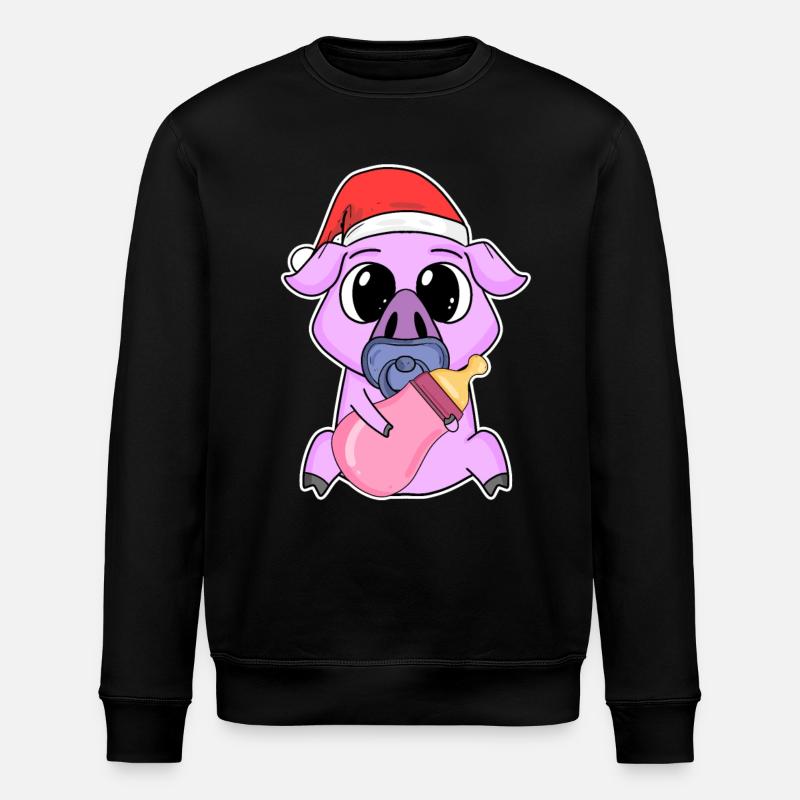 Cochon bébé Noël - Sweat bio ROLLER Stanley/Stella Unisexe - noir
