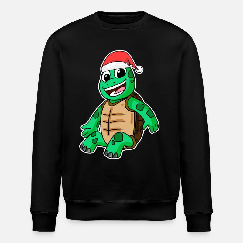 Turtle Christmas - Stanley/Stella ROLLER Unisex Organic Sweatshirt - black