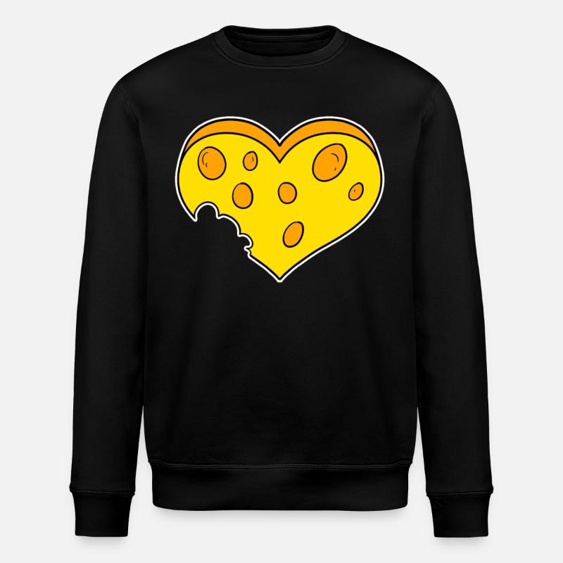 Käse Herz - Stanley/Stella Unisex Bio-Sweatshirt ROLLER - Schwarz