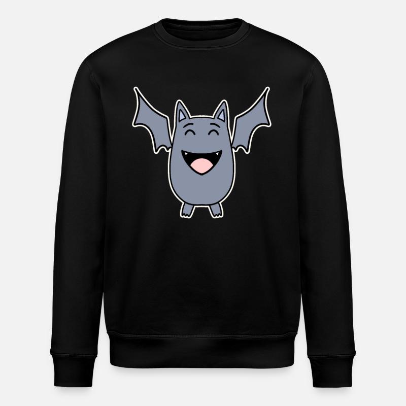 laughing bat - Stanley/Stella ROLLER Unisex Organic Sweatshirt - black