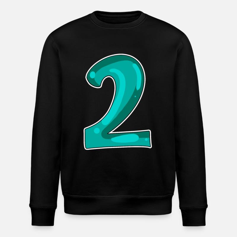 2 - Zahl - Nummer Zwei Motiv - Stanley/Stella Unisex Bio-Sweatshirt ROLLER - Schwarz
