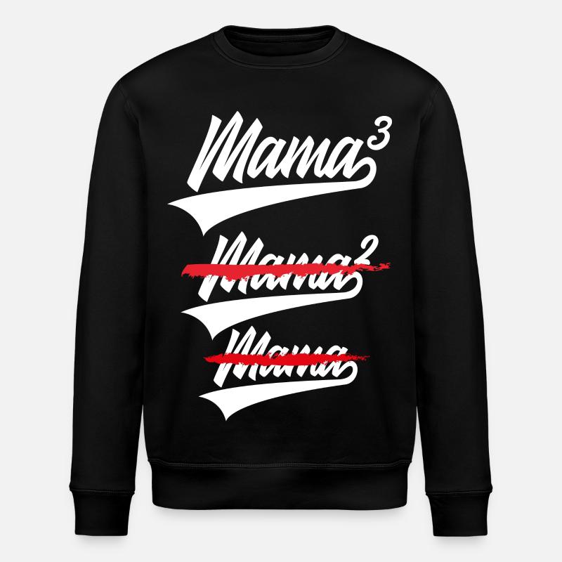 MAMA HOCH 3 KINDER DRILLINGE - Stanley/Stella Unisex Bio-Sweatshirt ROLLER - Schwarz