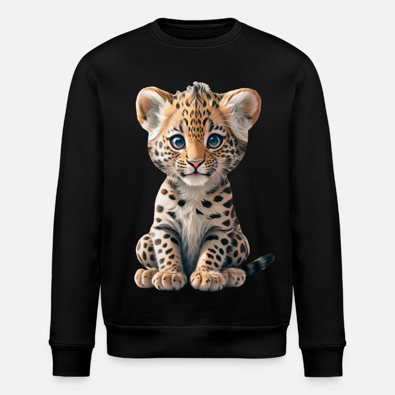 Baby Leopard - Stanley/Stella Unisex Bio-Sweatshirt ROLLER - Schwarz
