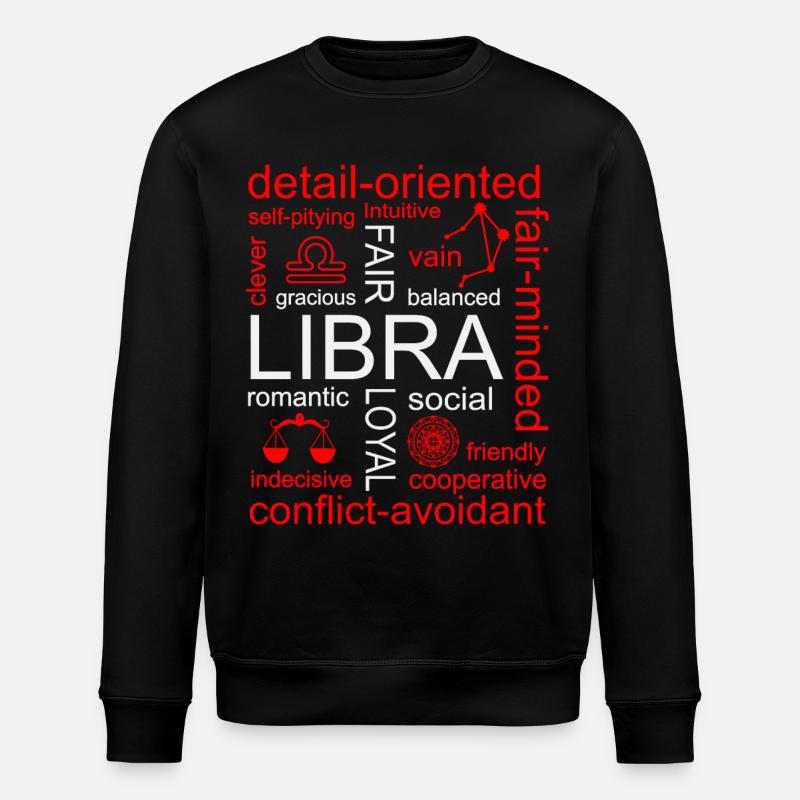 Libra Zodiac Sign - Stanley/Stella ROLLER Unisex Organic Sweatshirt - black