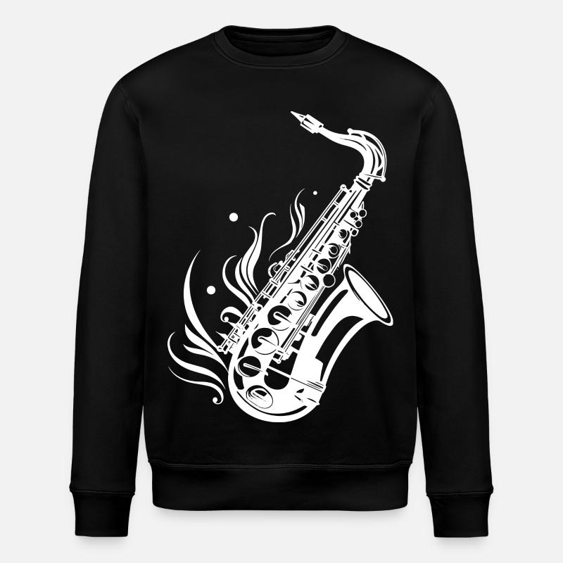 Saxophon Skizze - Stanley/Stella Unisex Bio-Sweatshirt ROLLER - Schwarz