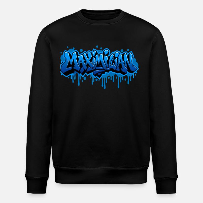 Graffiti  MAXIMILIAN Prénom cadeau idéal imprimabl - Sweat bio ROLLER Stanley/Stella Unisexe - noir