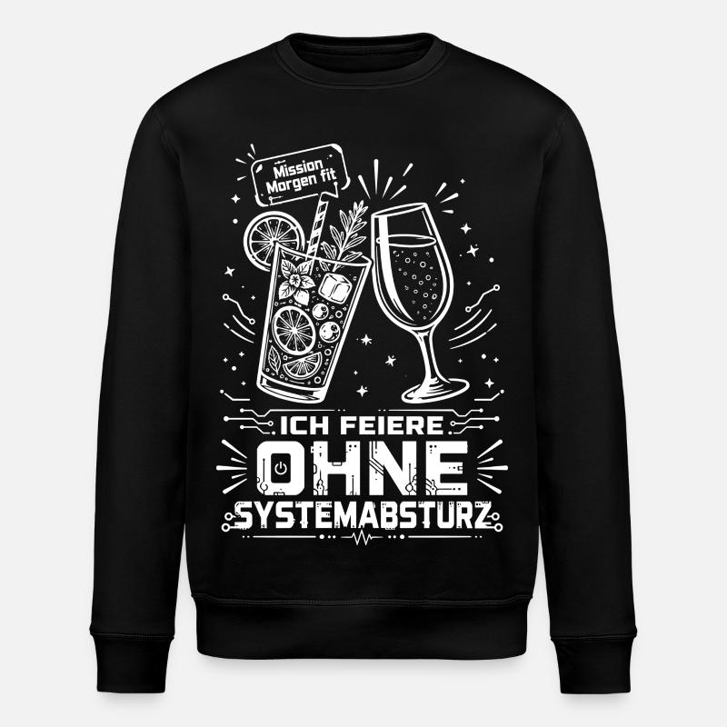 Ich feiere ohne Systemabsturz - Stanley/Stella Unisex Bio-Sweatshirt ROLLER - Schwarz